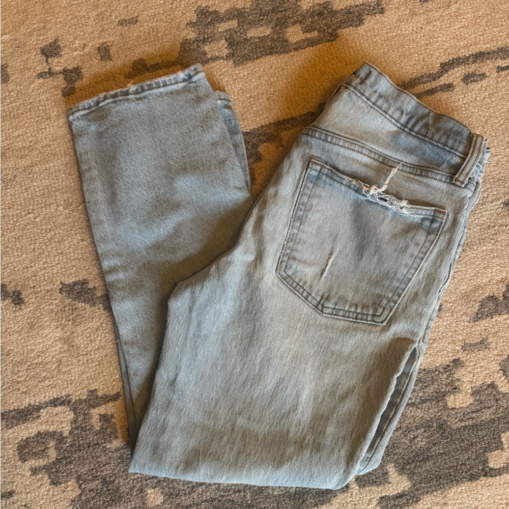 Abercrombie & Fitch Blue Ankle Cropped Jeans